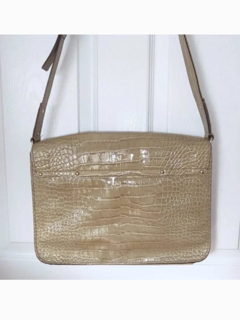 Kate Spade croc embossed Knightsbridge Scout messenger bag crossbody EUC - Picture 6 of 8